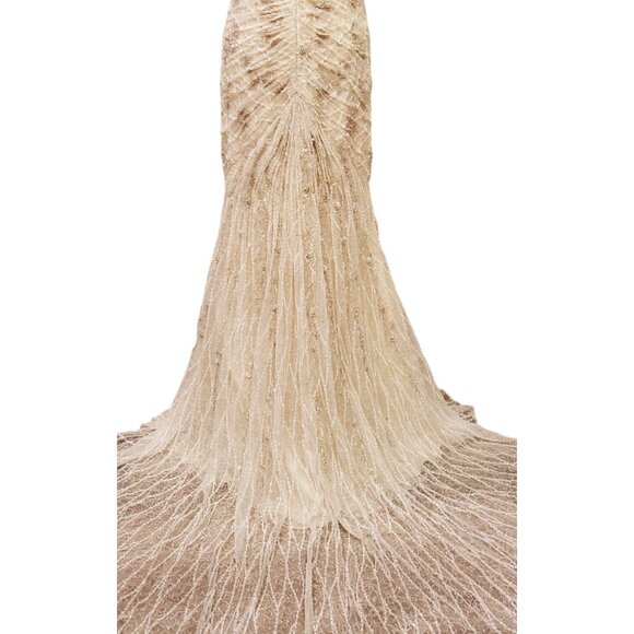 WOW Luxury Designer Couture Wedding Evening Party Prom Runway Beaded Gown Dress - Picture 5 of 16